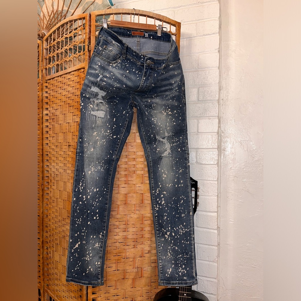 Mans acid wash jeans